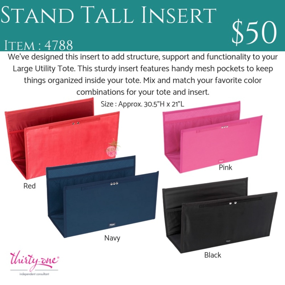 Thirty-one Stand Tall Insert-Large Utility Tote